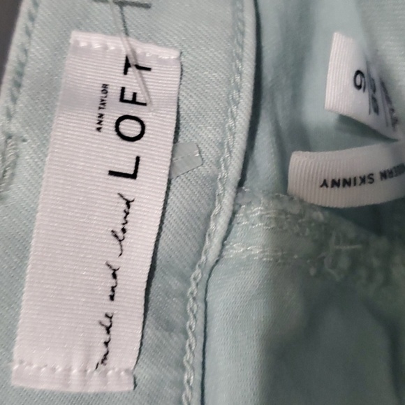 LOFT Pants Womens Size 6 Green Modern Skinny Thinner Fabric Flexible Comfy - Picture 3 of 5